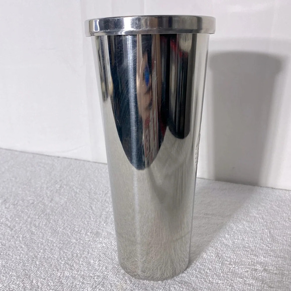 Starbucks Chrome Stainless Steel Siren Logo Cold Cup Tumbler 24oz No Straw - Picture 3 of 16